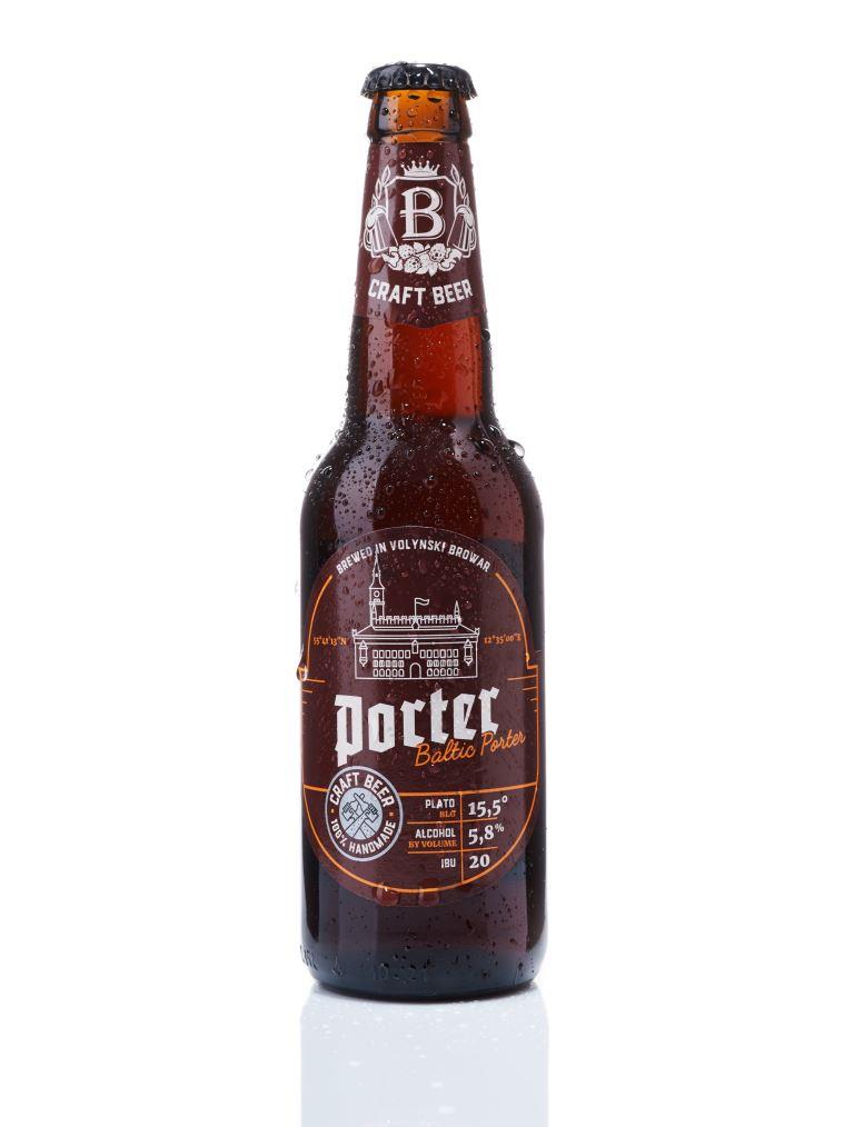 Пиво Волинский Бровар PORTER темне 5,8 % 0,35л