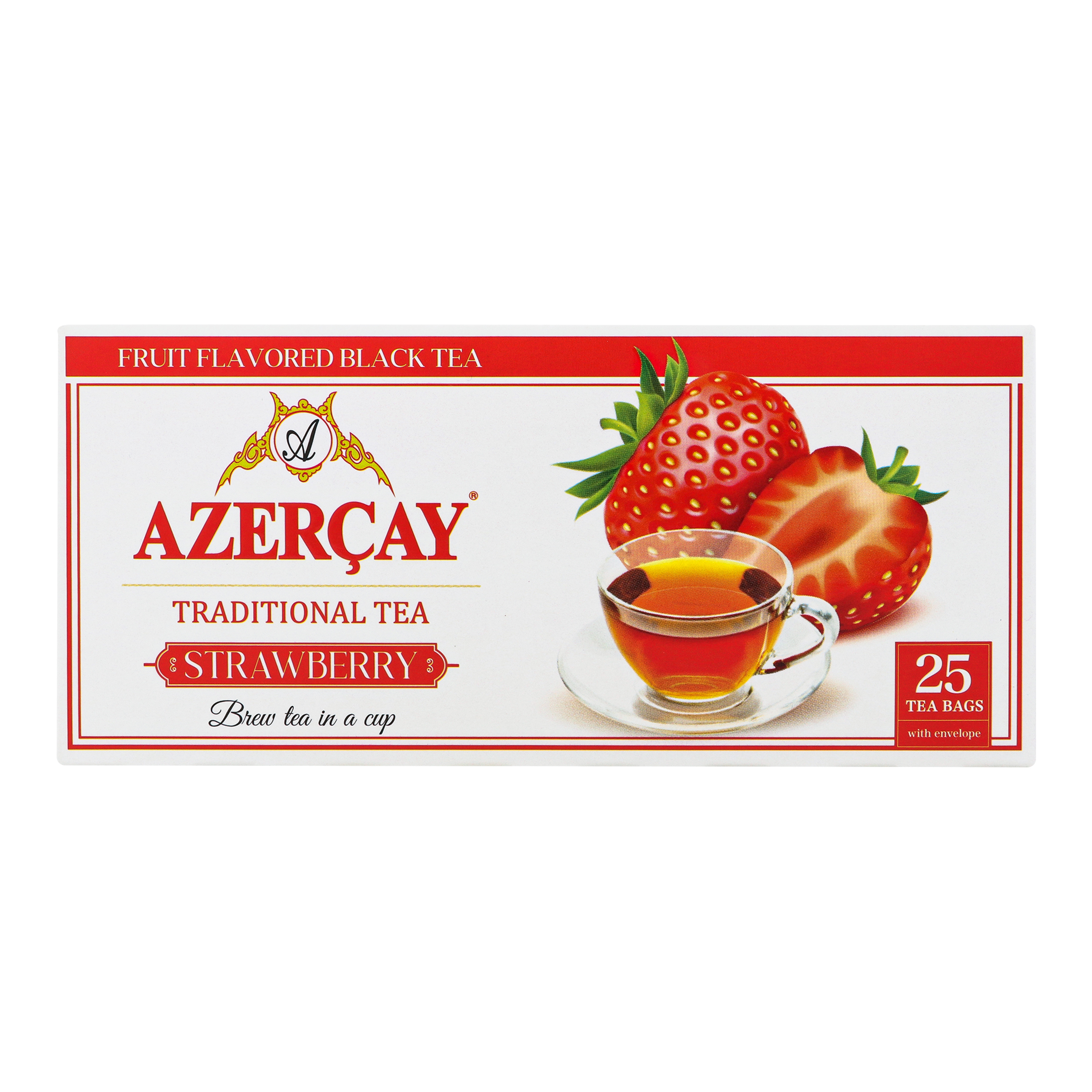 Чай чорний Azercay пакетований з ароматом полуниці 25шт 45г