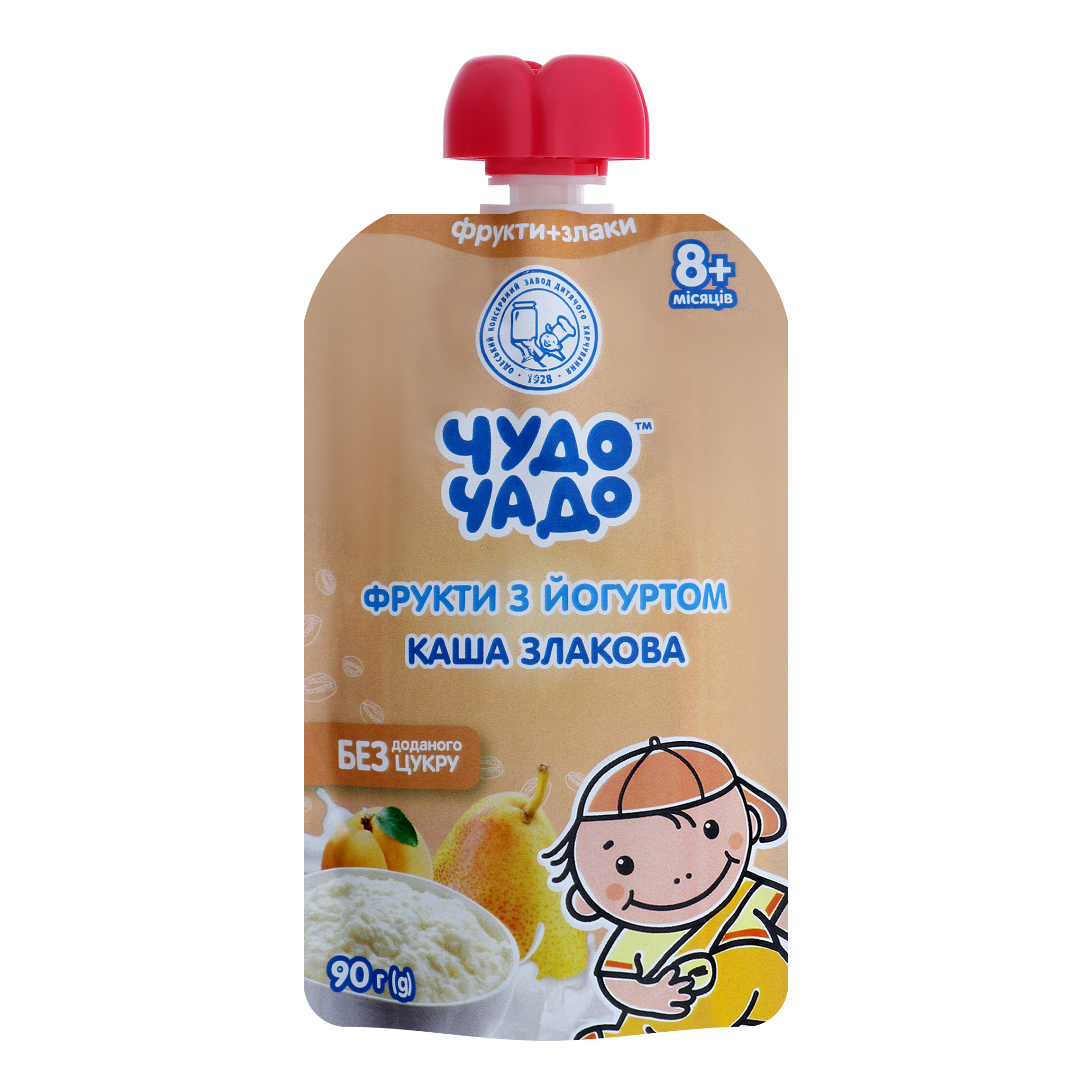 Fruit puree Chudo-Chado with yogurt and cereal porridge for children from 8 months 90g