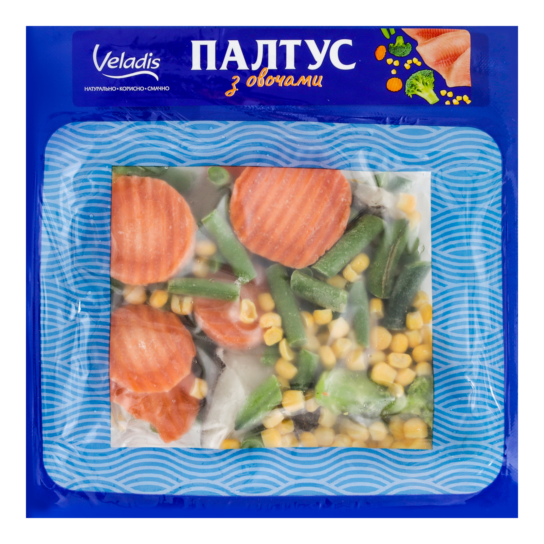 Палтус Veladis заморожений з овочами в/у 400г