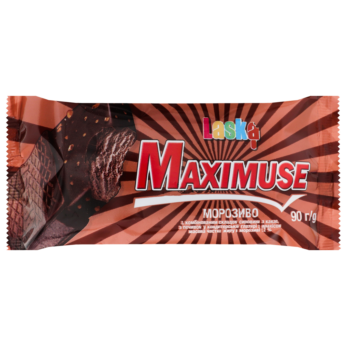 Мороженое Laska Maximuse с какао в глазури 90г