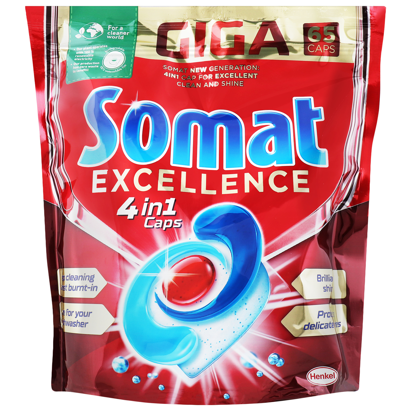Таблетки Somat Excellence 4 in 1 Caps для посудомийної машини 65шт