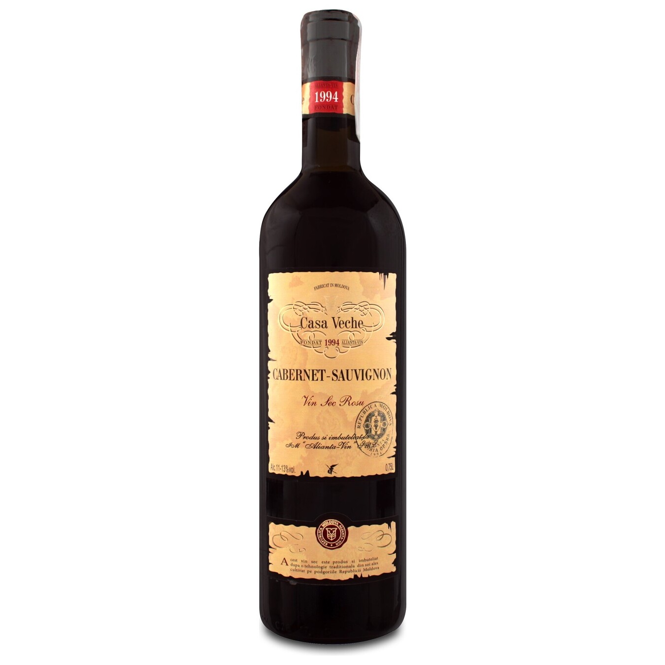 Casa Veche Cabernet Sauvignon Dry red dry wine 12% 0.75 l
