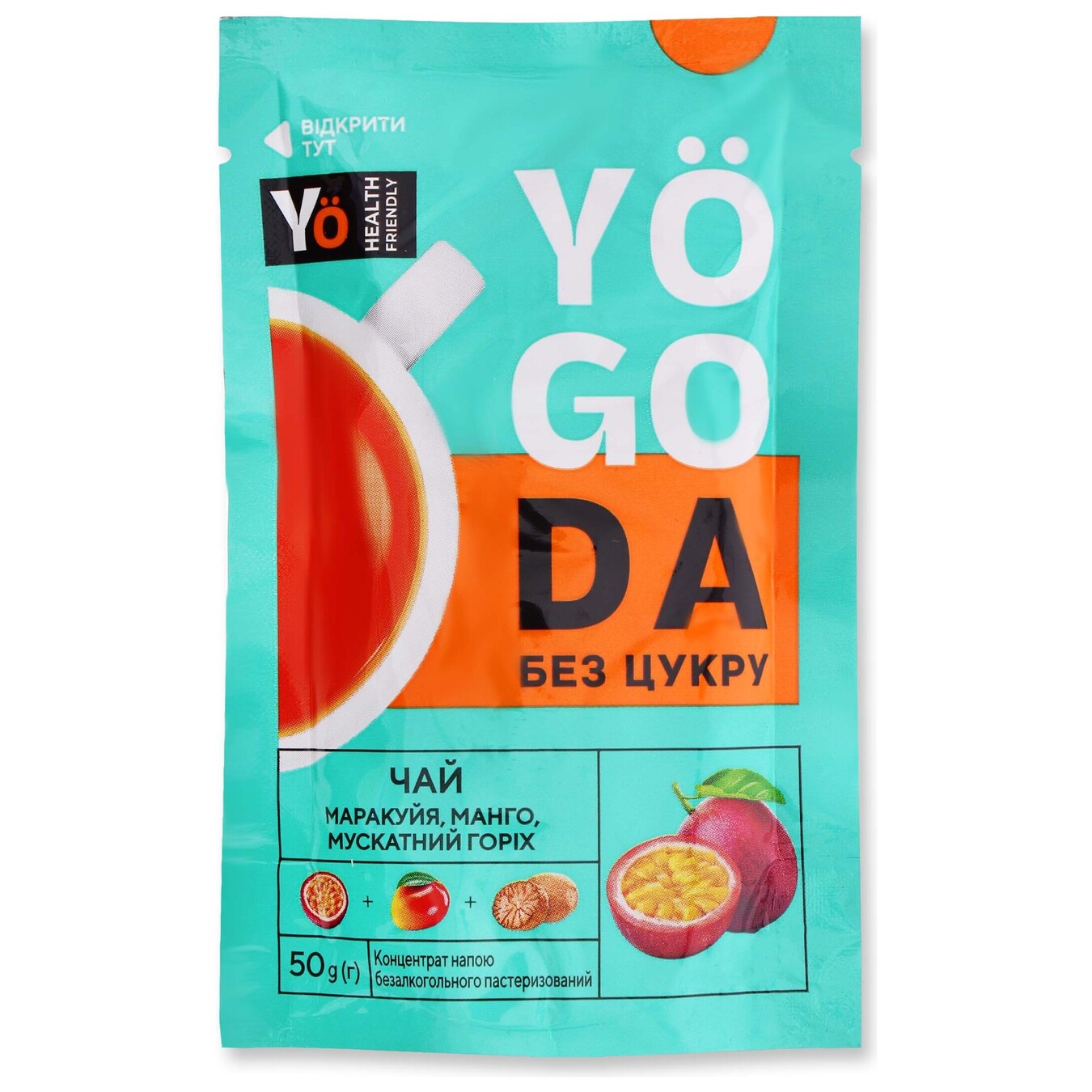 Чай концентрат Yogoda маракуйя, манго, мускатний горіх Дой Пак 50г