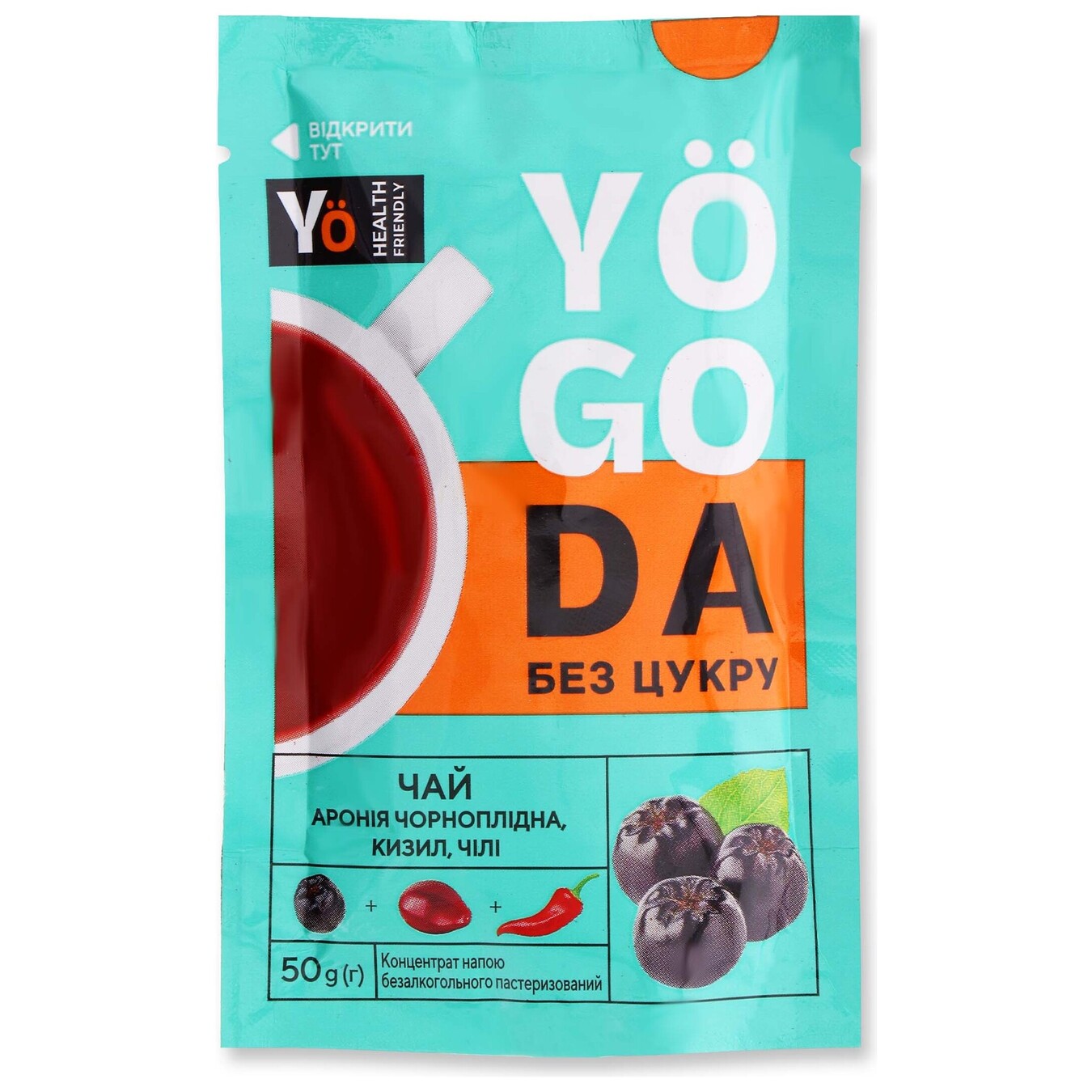 Tea concentrate Yogoda black chokeberry-cornel-chili 50g