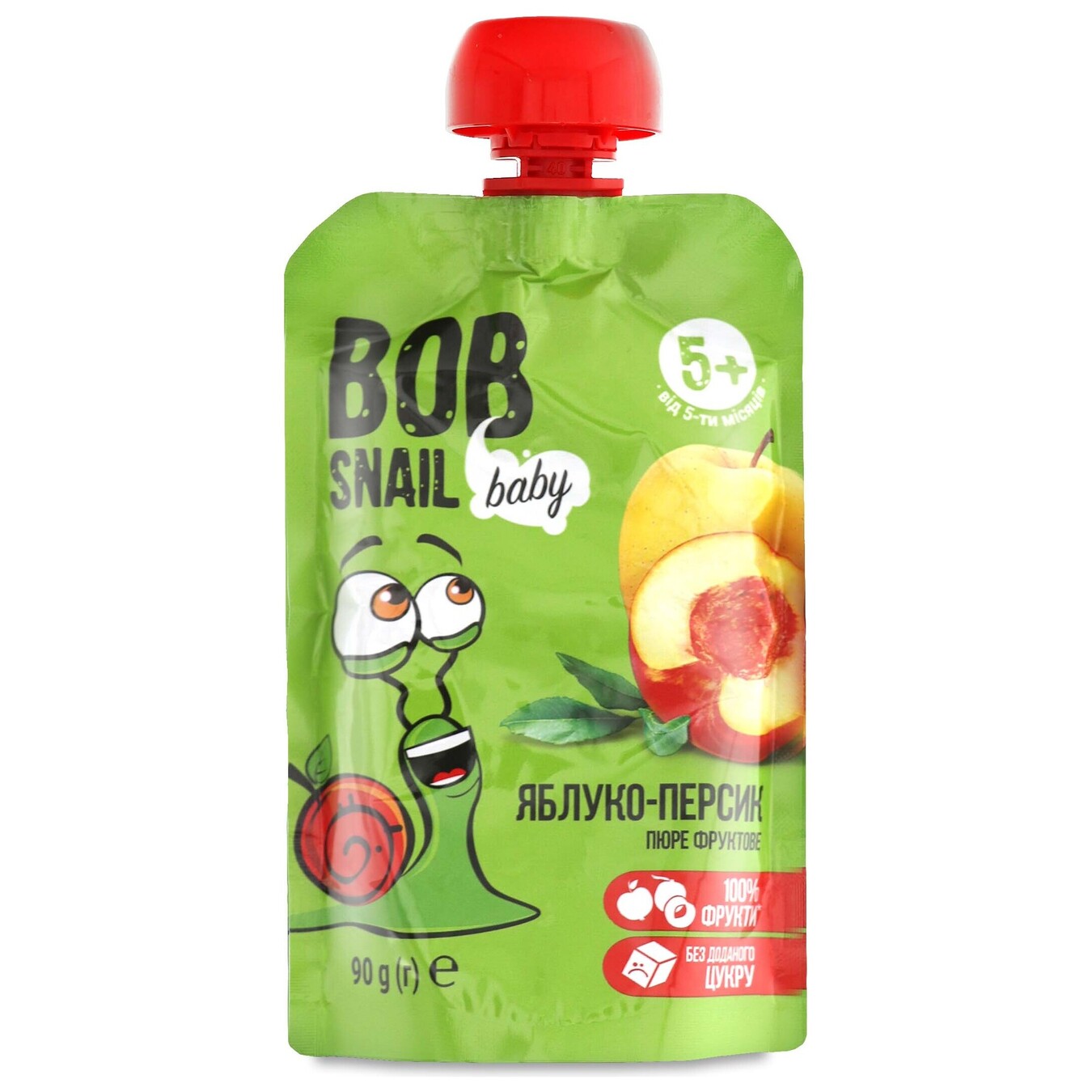 Пюре фруктове Bob Snail Яблуко-Персик для дітей від 5 місяців 90 г