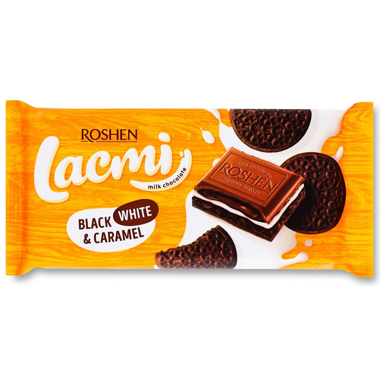 Шоколад Roshen Lacmi, Black, White&Caramel 100г