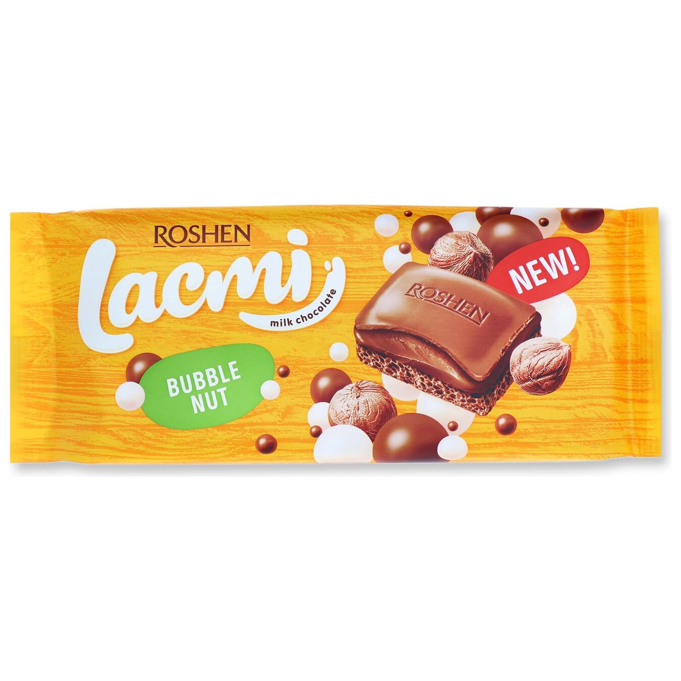 Roshen Lacmi Bubble Nut milk porous chocolate with chocolate-nut filling 85g