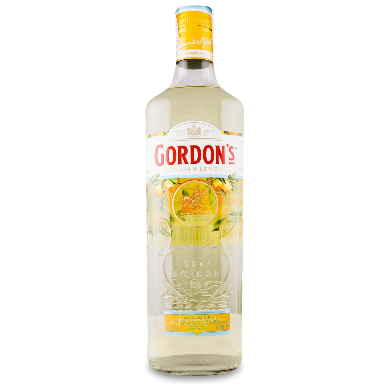 Alcoholic drink Gordon's Sicilian Lemon based on gin 37.5% 0.7l