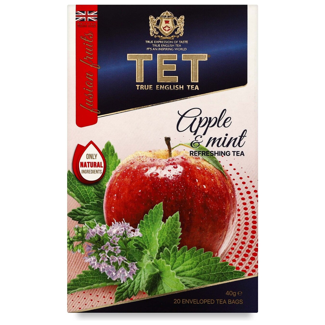 Black tea Tet Apple and Mint in foil envelopes 20x2g