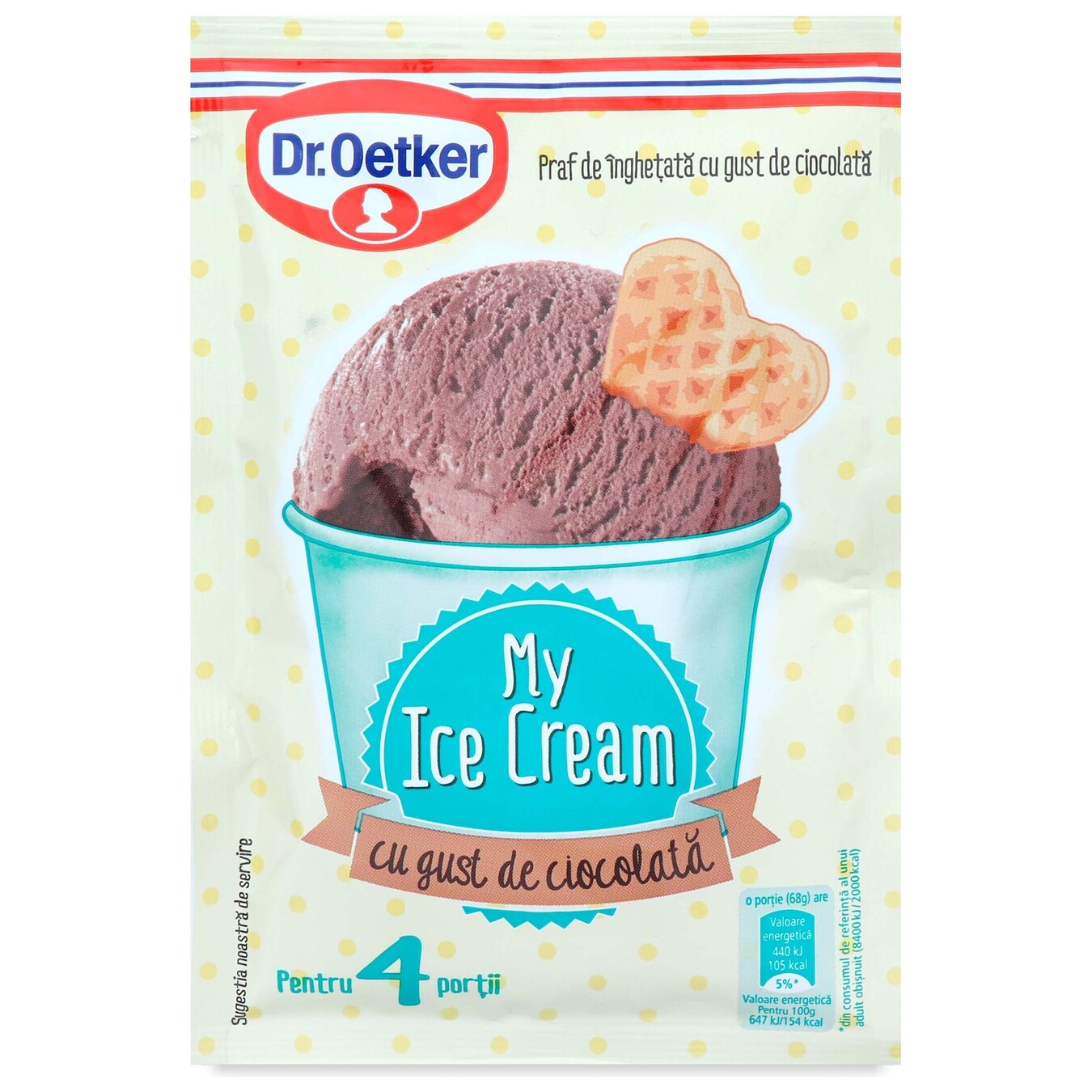 Dr. Oetker dry mixture for making ice cream with chocolate flavor 69g