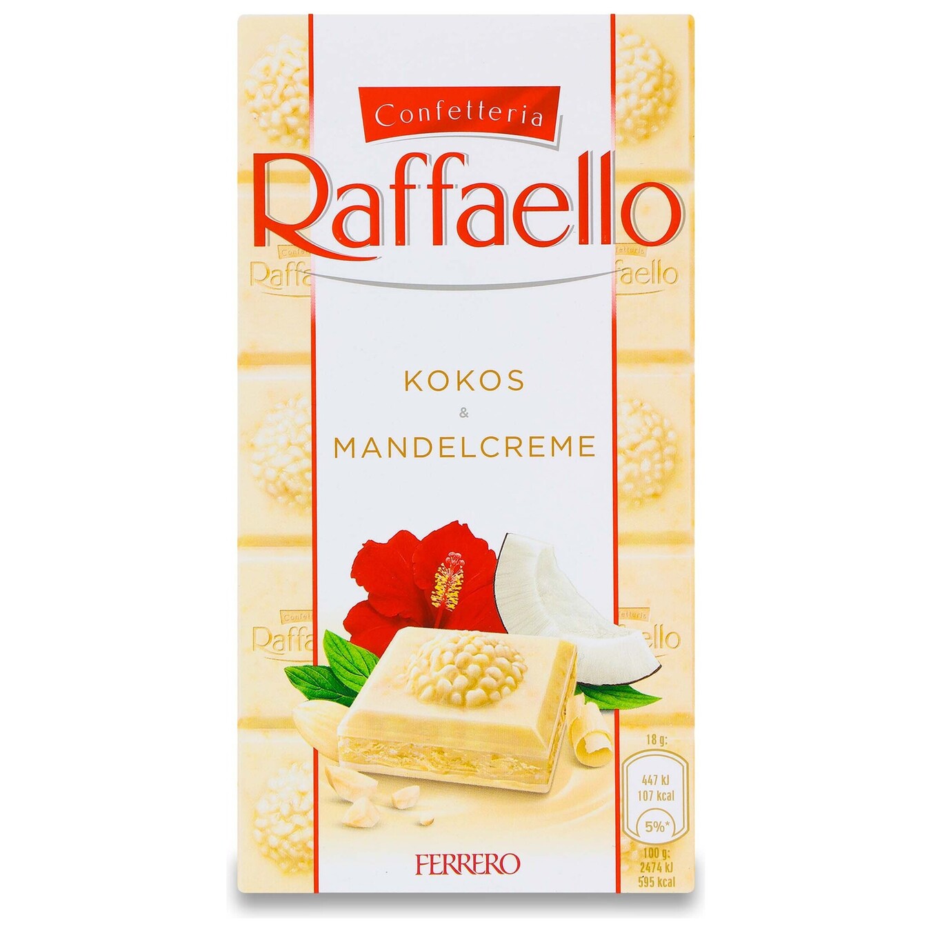 Raffaello white chocolate with coconut shavings and almonds 90g
