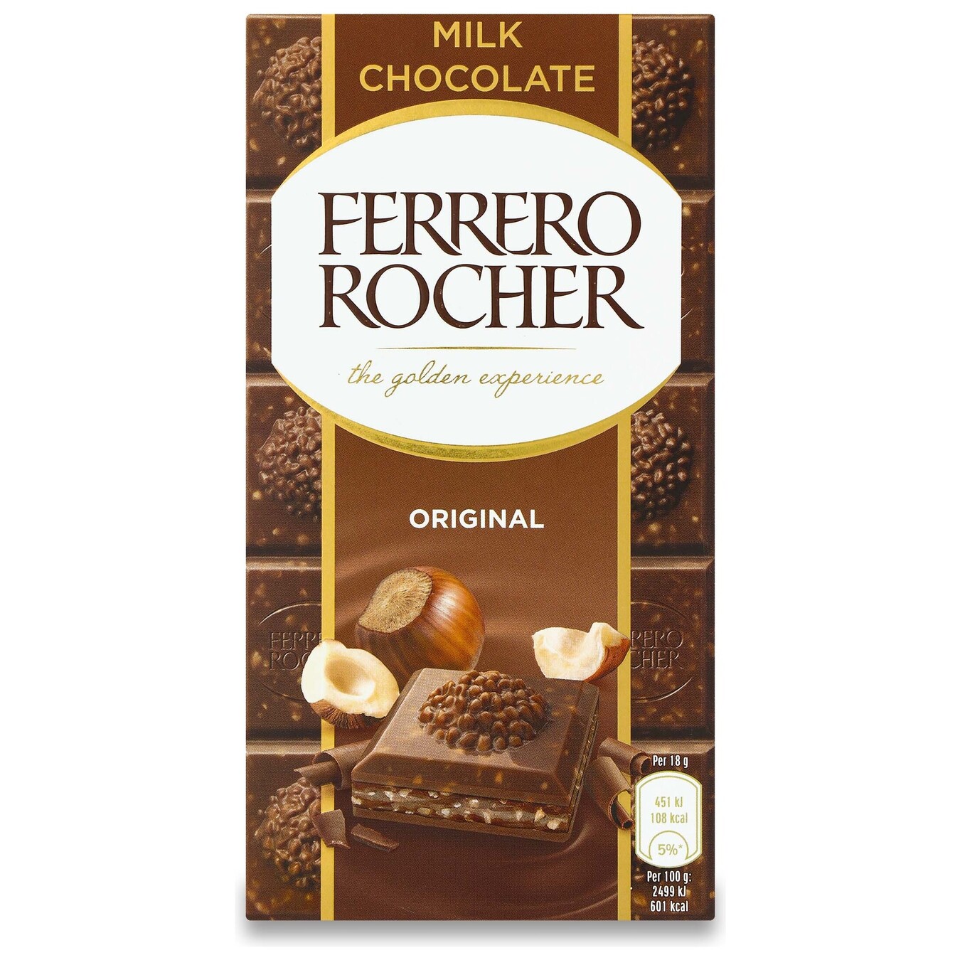 Ferrero Rocher milk chocolate with hazelnuts 90g