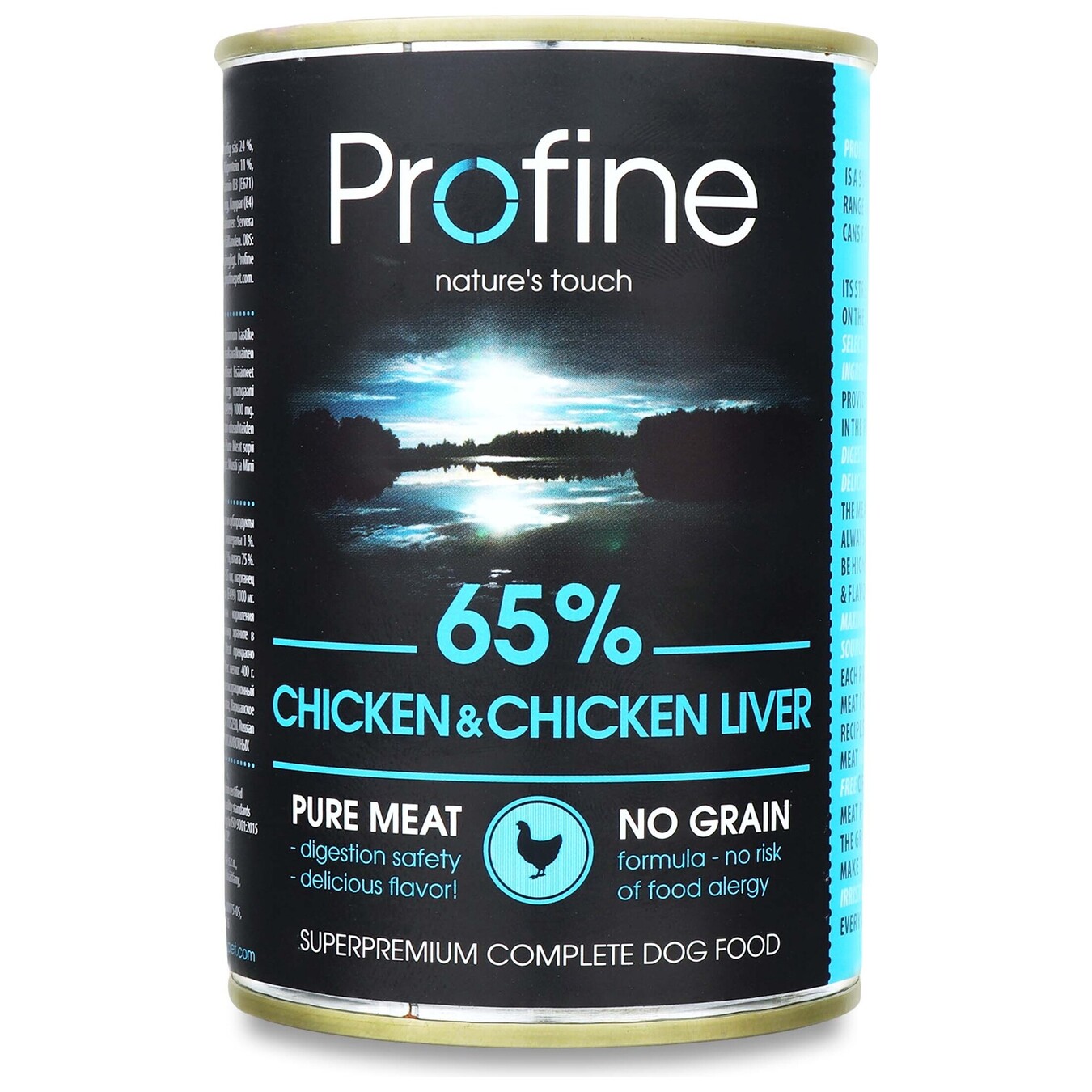 Profine canned food with chicken and chicken liver for dogs 400g