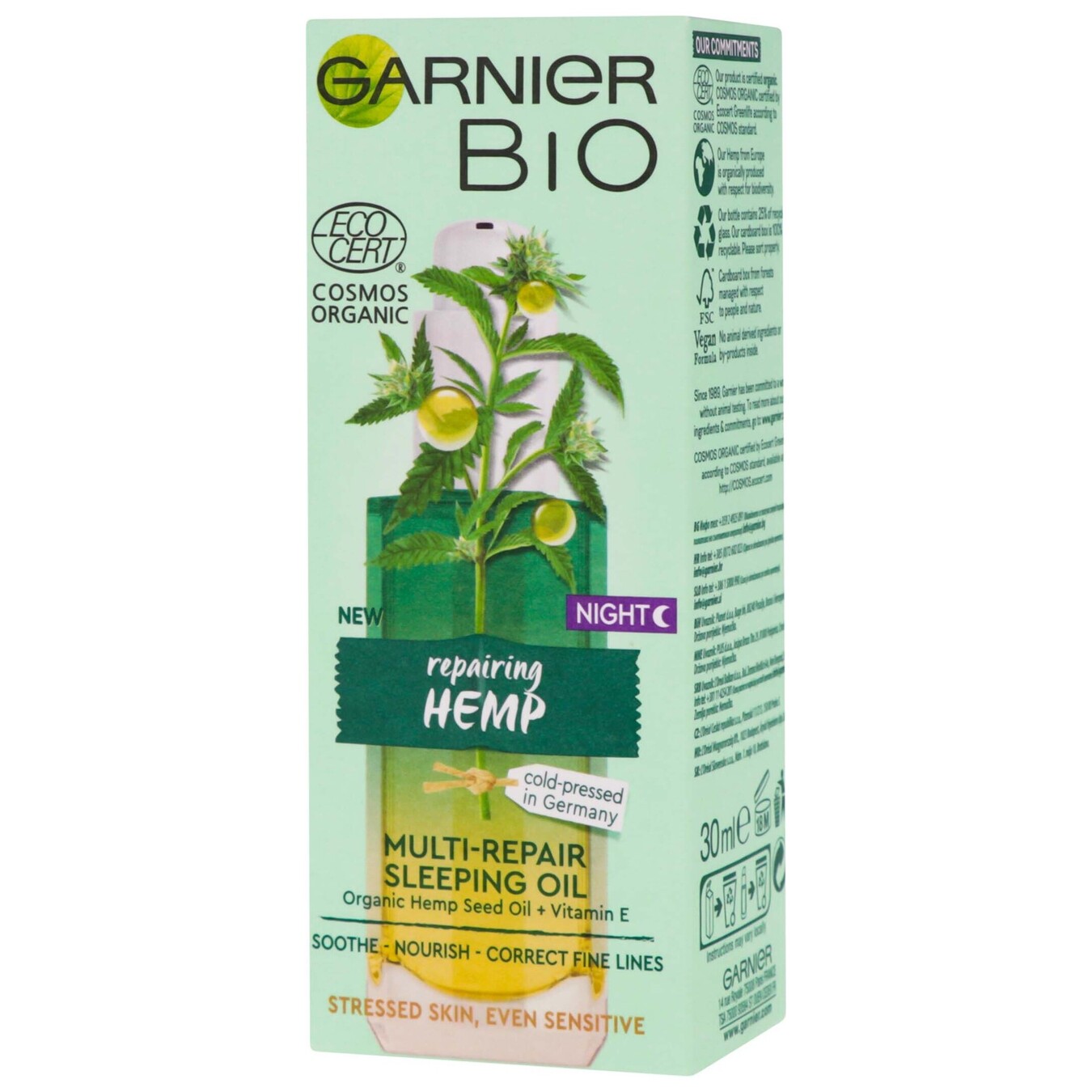 Night oil Garnier BIO restorative for exhausted facial skin 30 ml 2