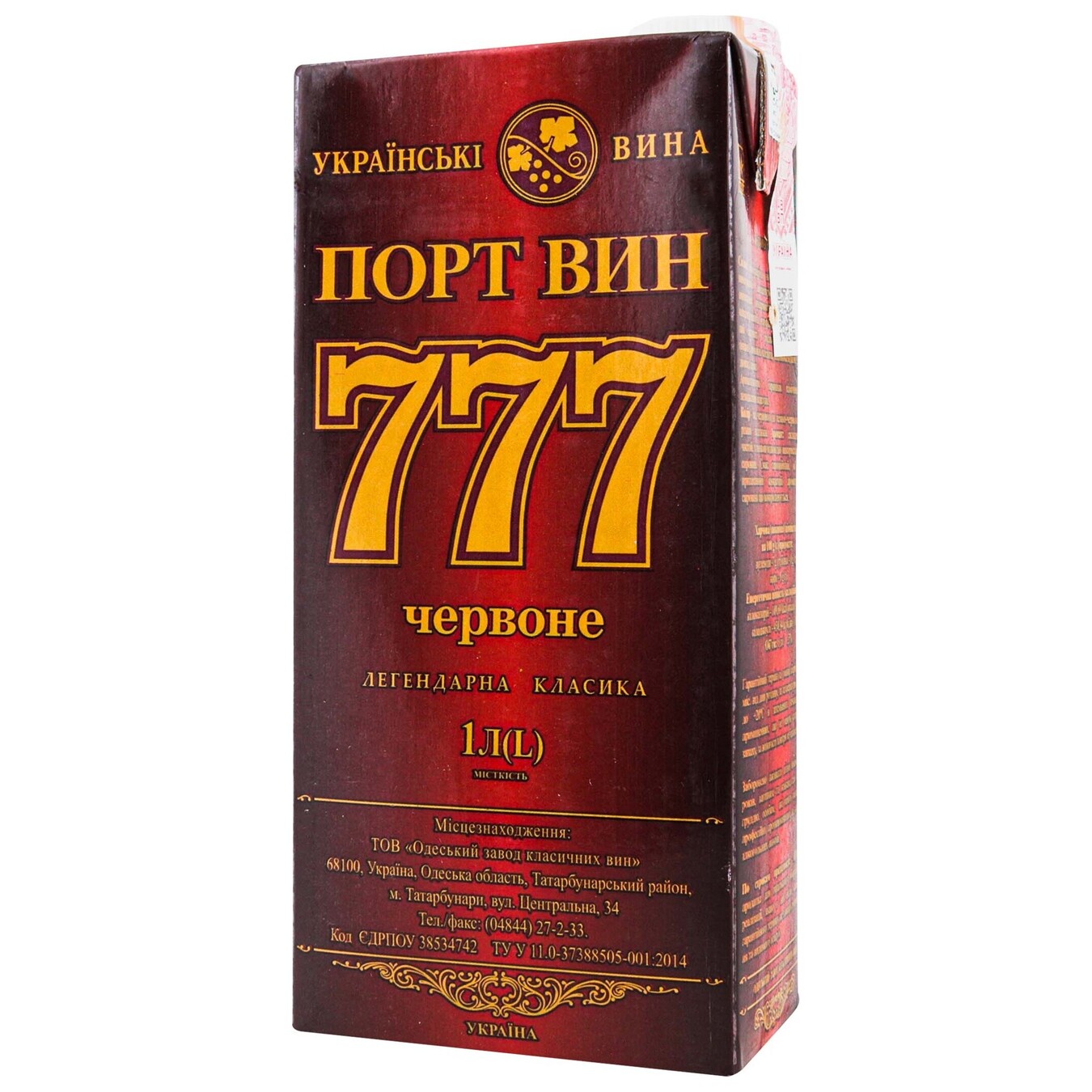 Port Wine 777 red sweet 14.5% 1 liter 2