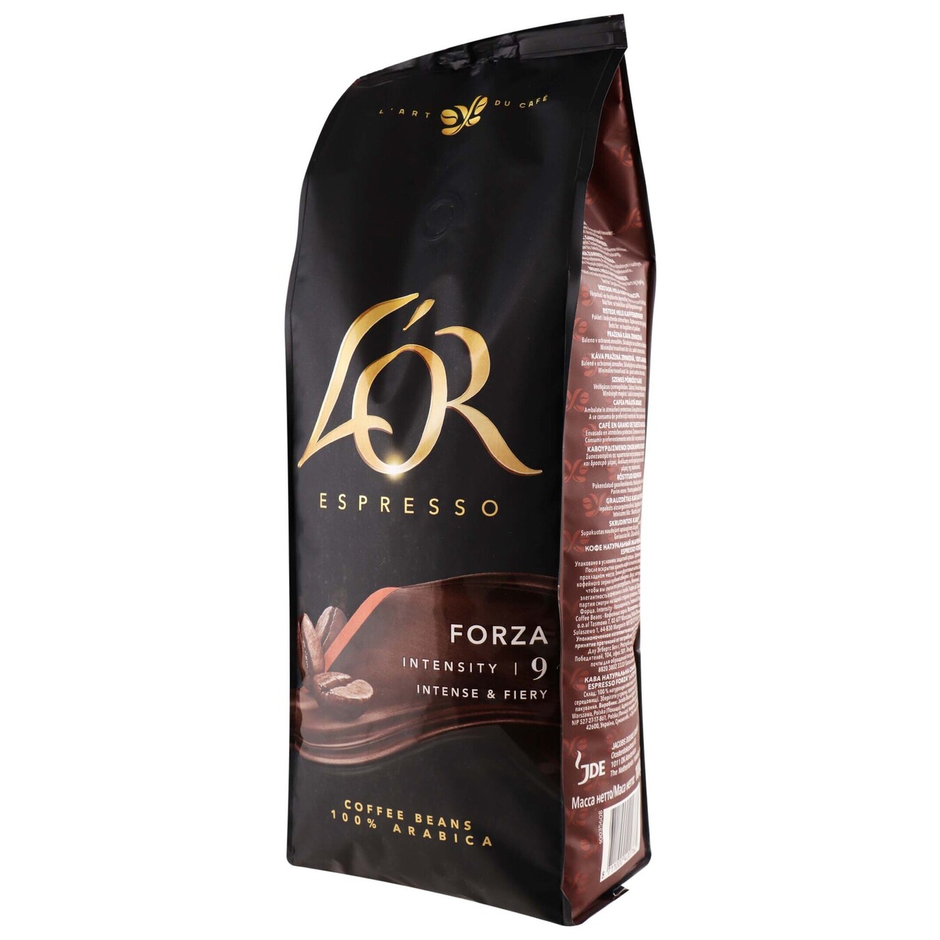 L'OR natural roasted Espresso Forza coffee beans 1000g 2
