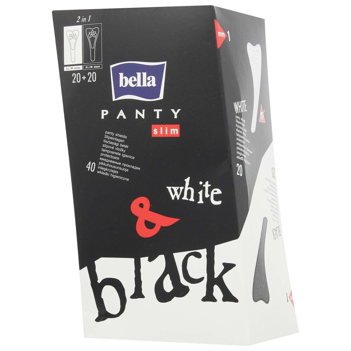 Pads Bella Panty Slim white+black daily 40pcs 2