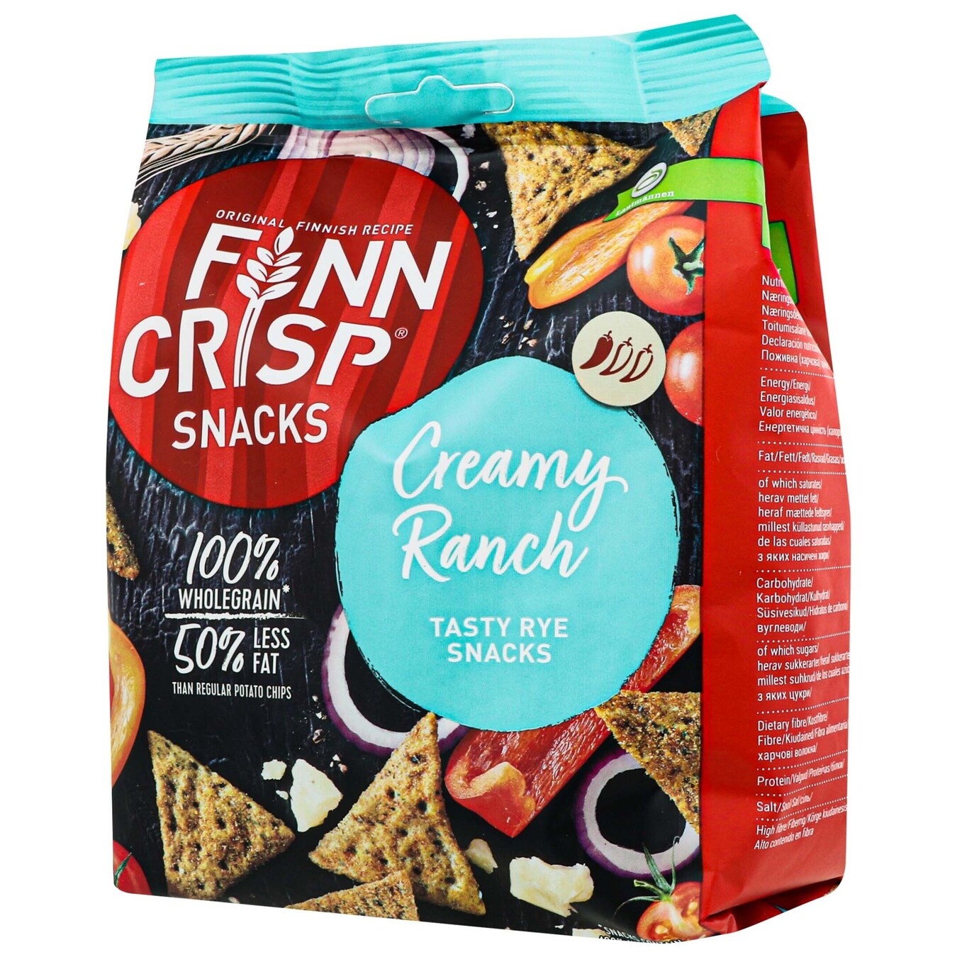 FINN CRISP snack made of whole grain flour with the taste of cheese, onions, peppers and tomatoes 150g 2