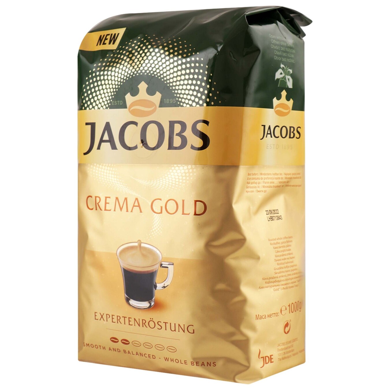 Кофе Jacobs Crema Gold натурально жареный в зернах 1000г 2