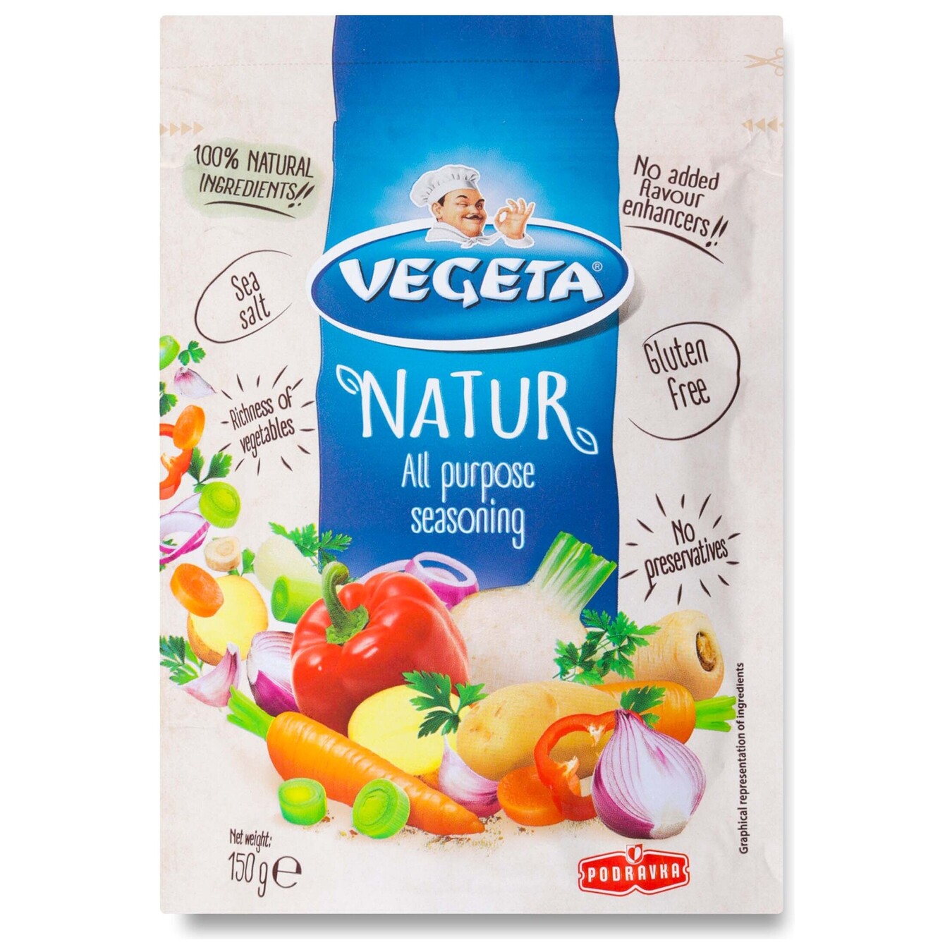 Seasoning with vegetables Natur Vegeta package 150g