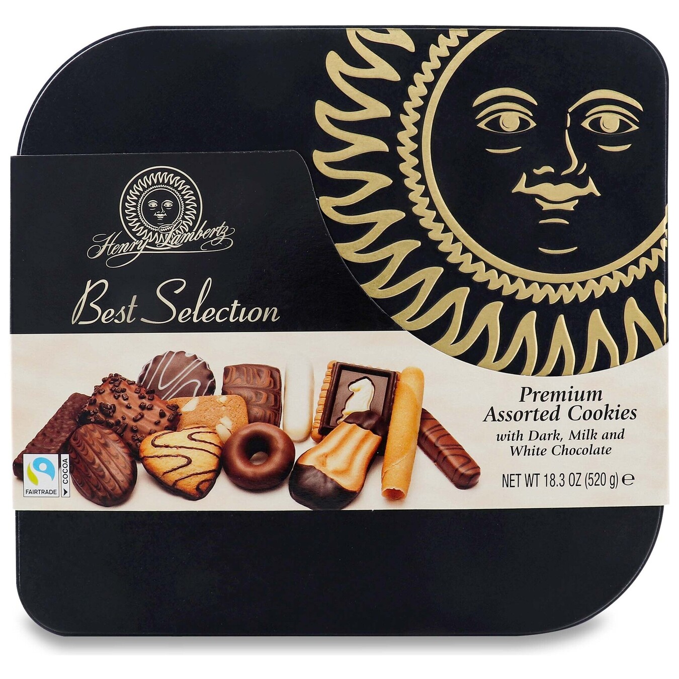 Печенье Henry Lambertz Best Selection с черным, молочным и белым шоколадом 500г