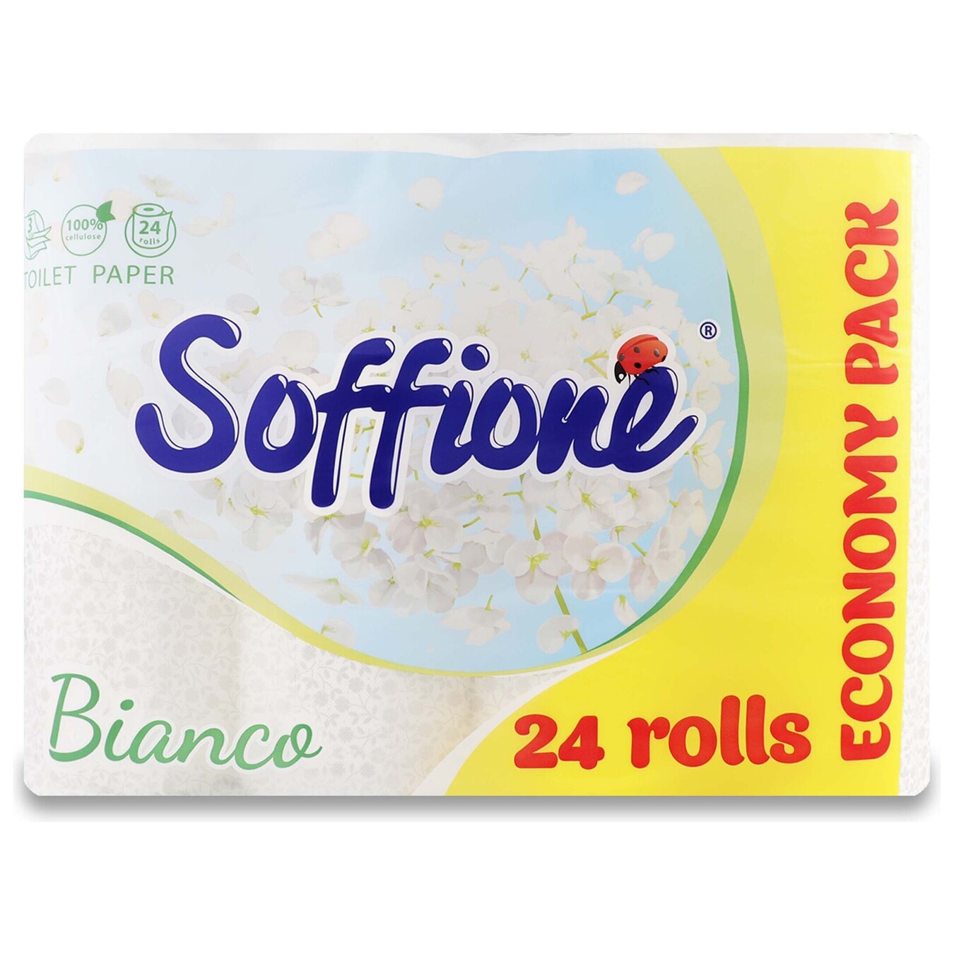 Туалетная бумага Soffione Natural Bianco трехслойная 24шт