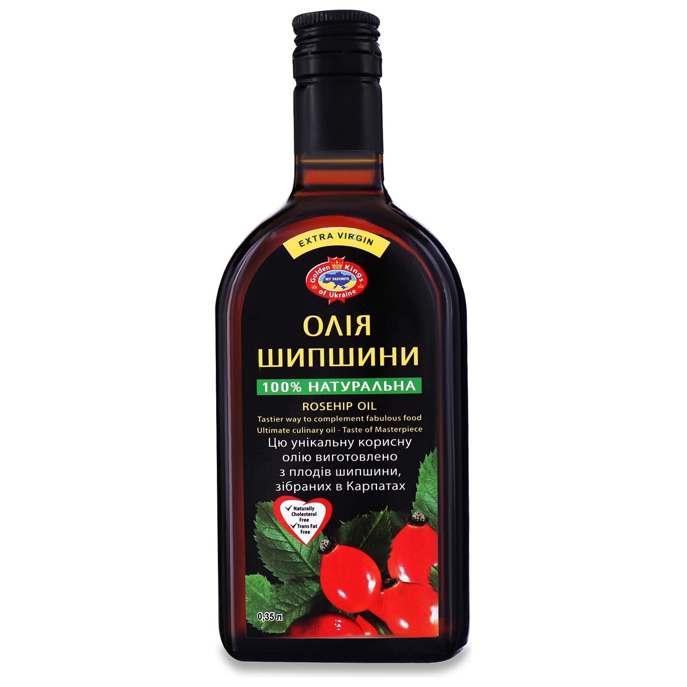 Golden Kings of Ukraine rose hip oil, unrefined, cold pressed, first pressed, 0.35 l