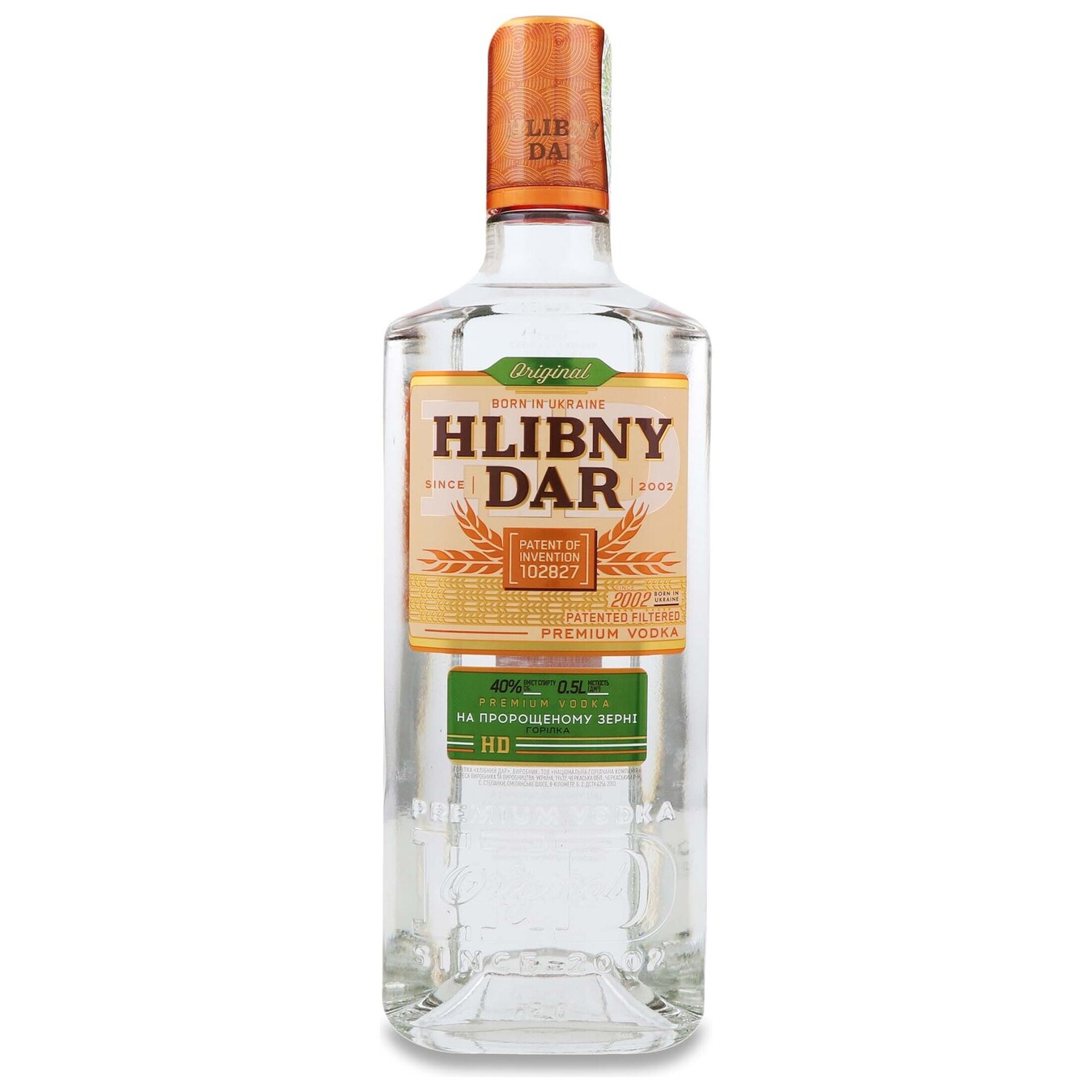 Vodka Khlibny Dar On sprouted grain 40% 0.5 l