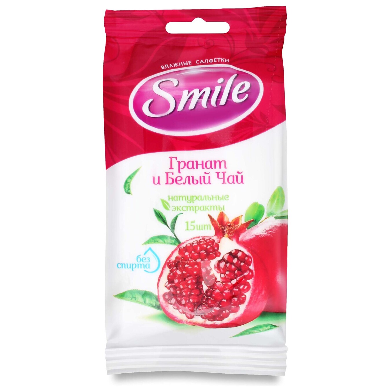 Smile Pomegranate and White Tea Wet Wipes 15pcs
