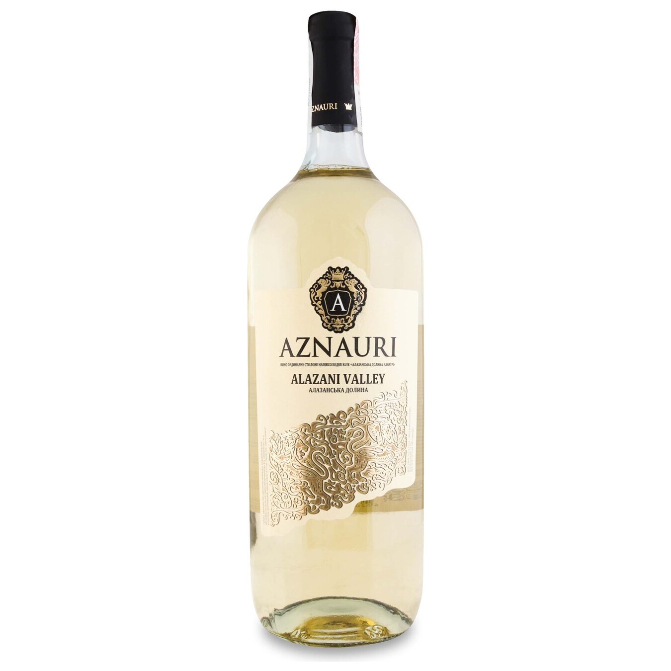 Wine Aznauri Alazan Valley white semi-sweet 9-13% 1.5 l