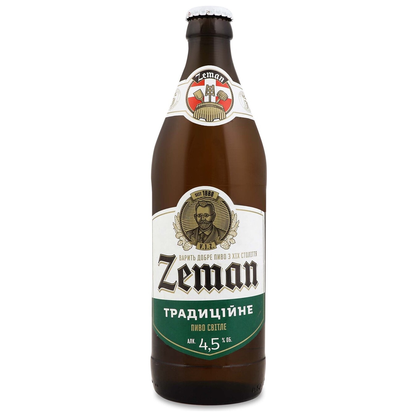 Пиво светлое Земан Традиционное непастеризованное фильтрованное 4,0% 0,5л