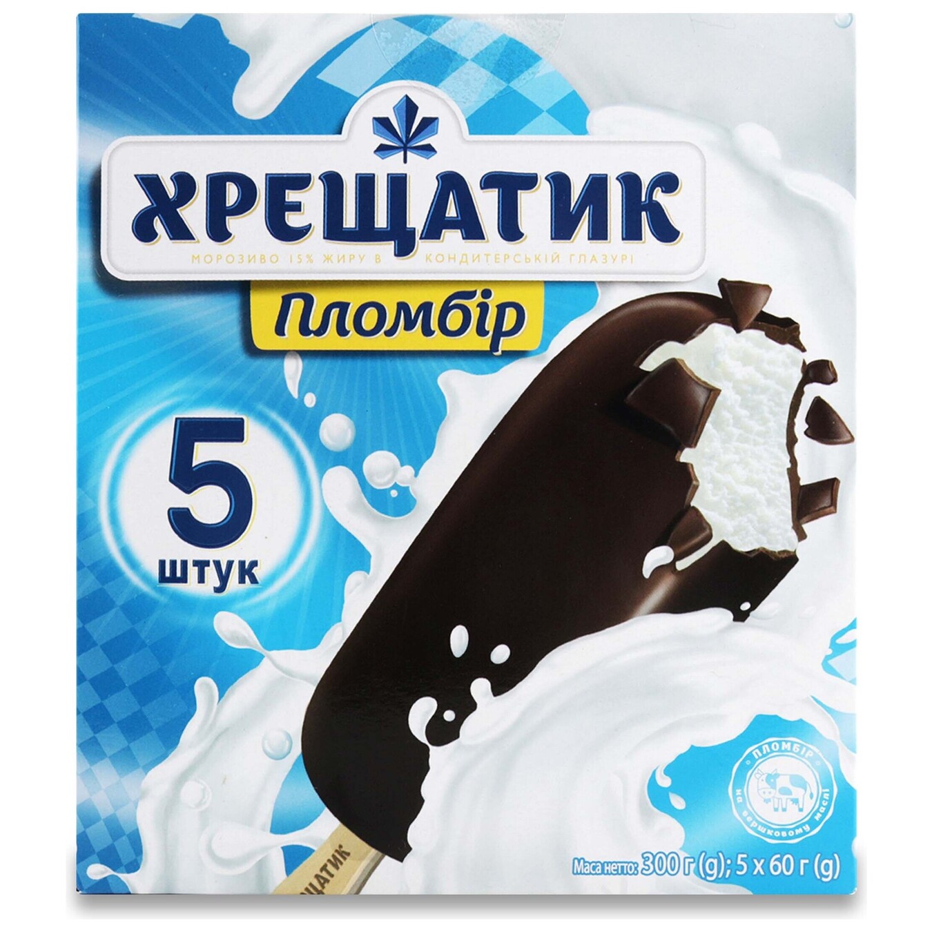 Khreschatyk ice cream in glaze multipack 15% 5x60g