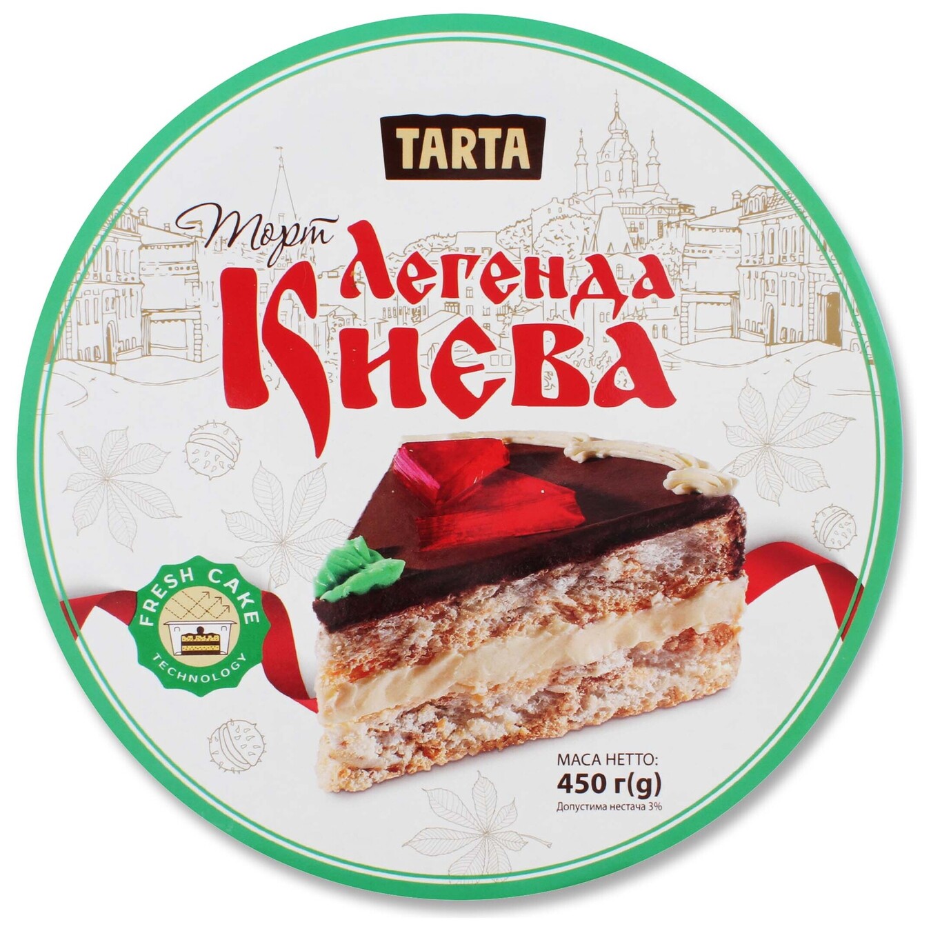 Торт Tarta Легенда Києва повітряно-арахісовий 450г