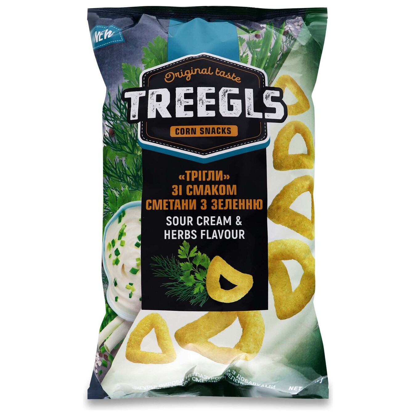 Corn Snack Treegls With Sour Cream And Greens 150g