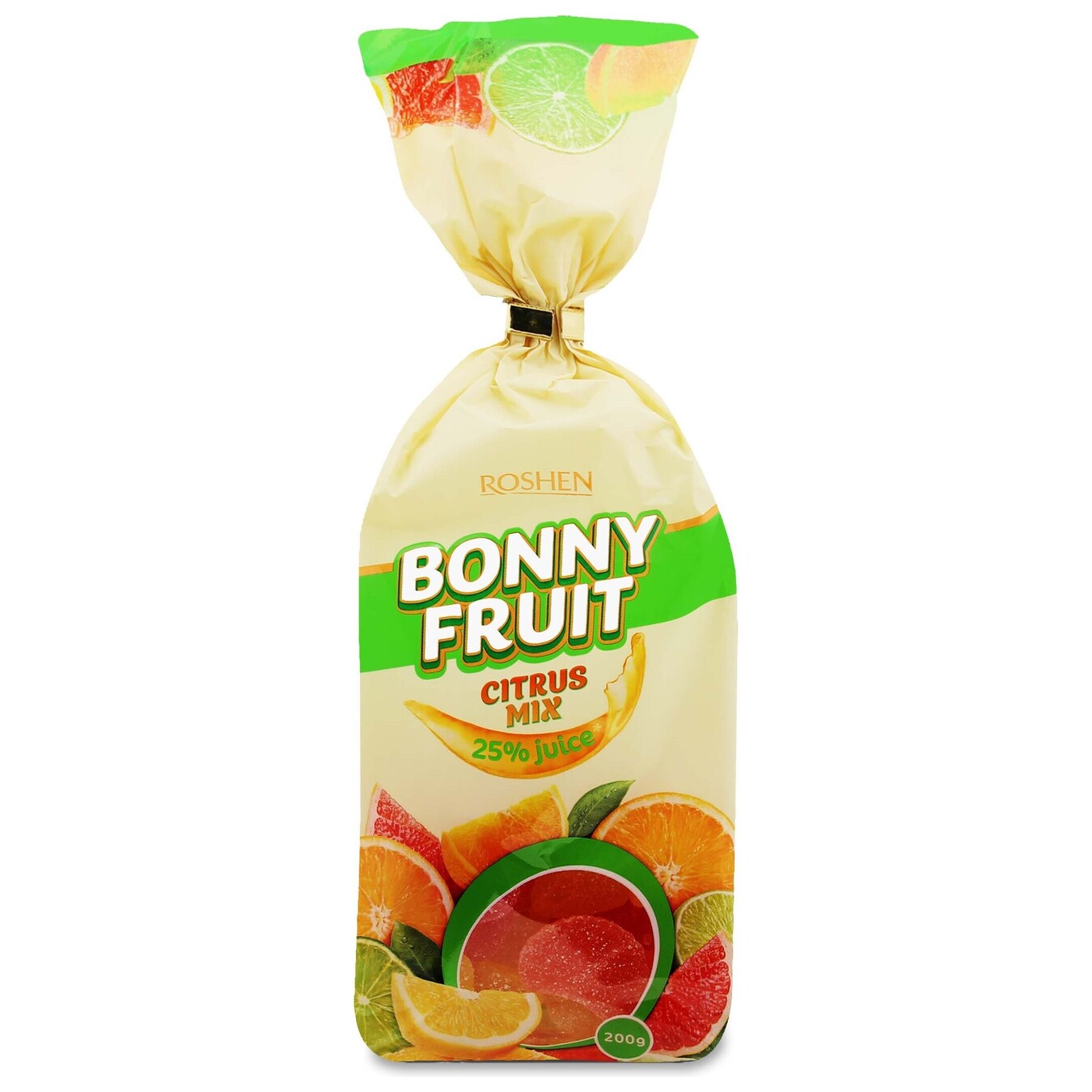 Конфеты Roshen желейные Bonny-Fruit цитрусовый микс 200г