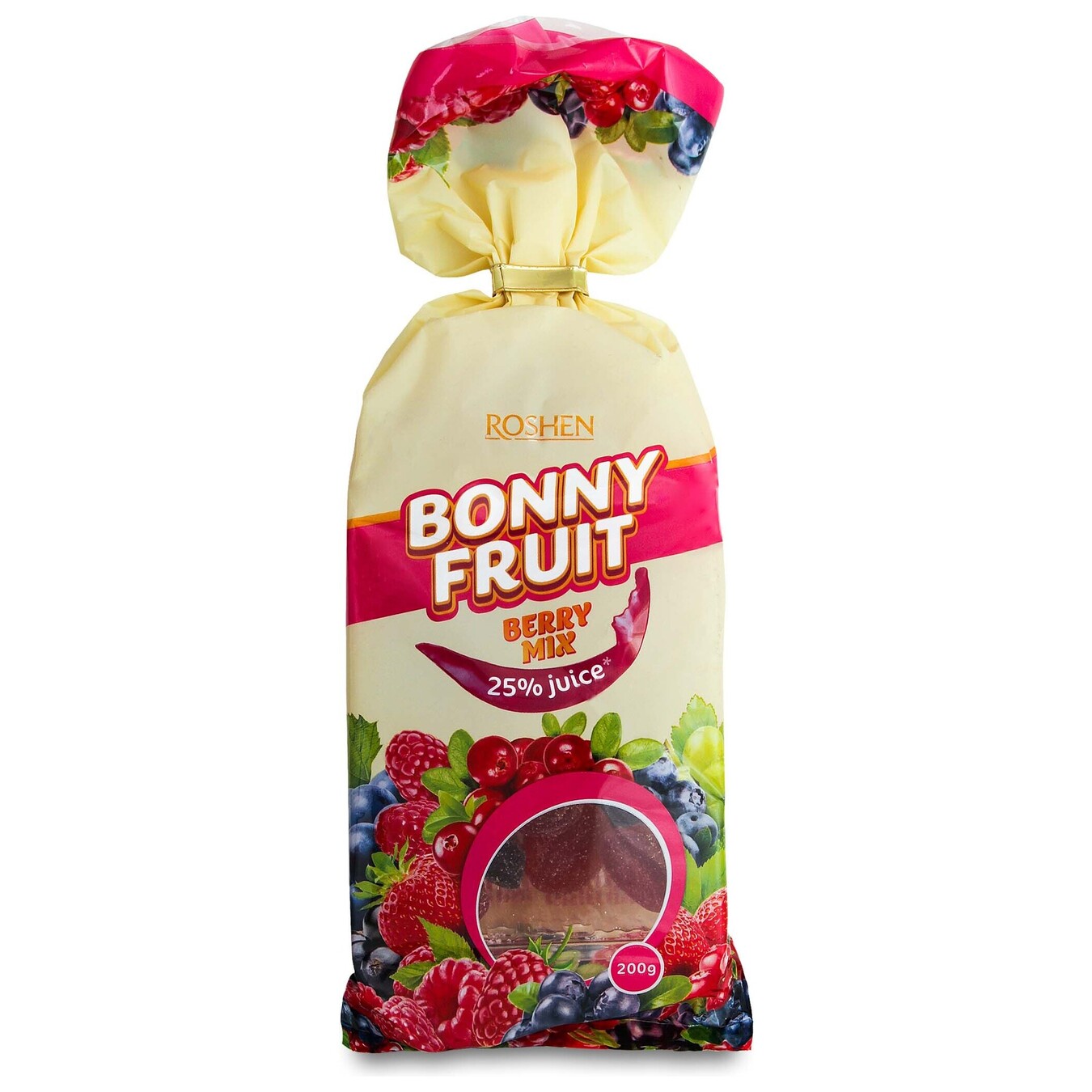 Цукерки Roshen желейні Bonny-Fruit ягідний мікс 200г