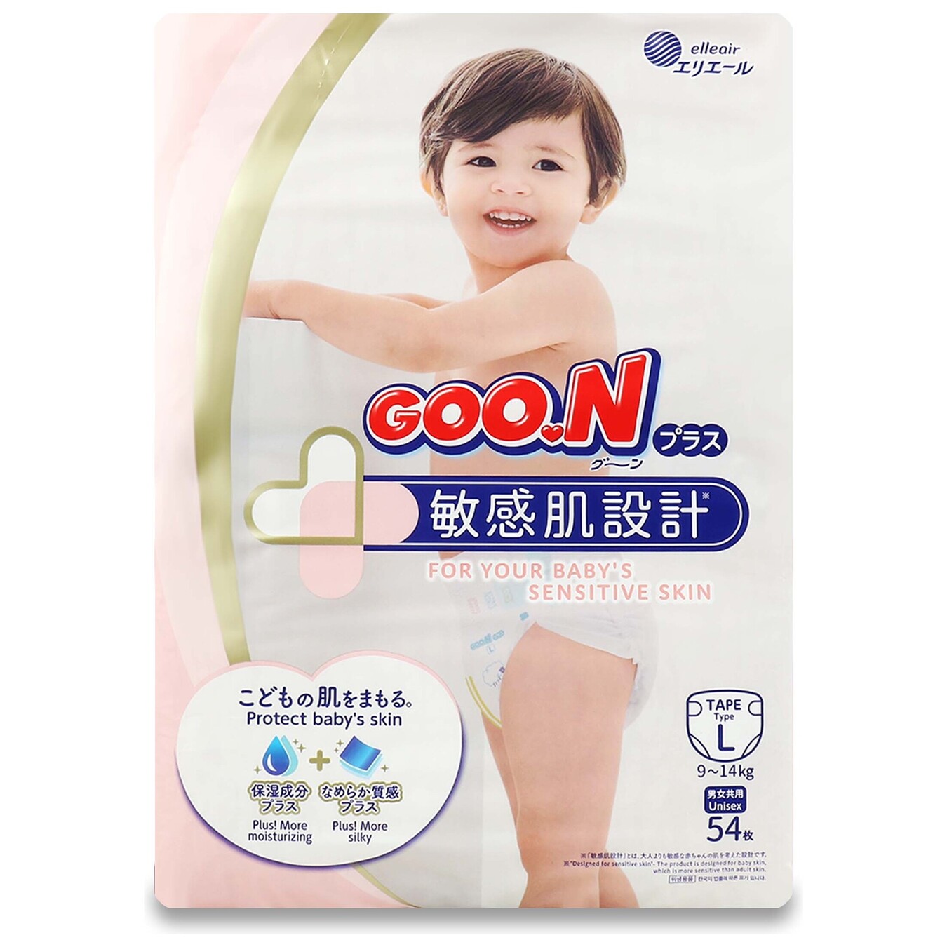 Подгузники Goo.N Plus для детей 9-14 кг L унисекс 54шт