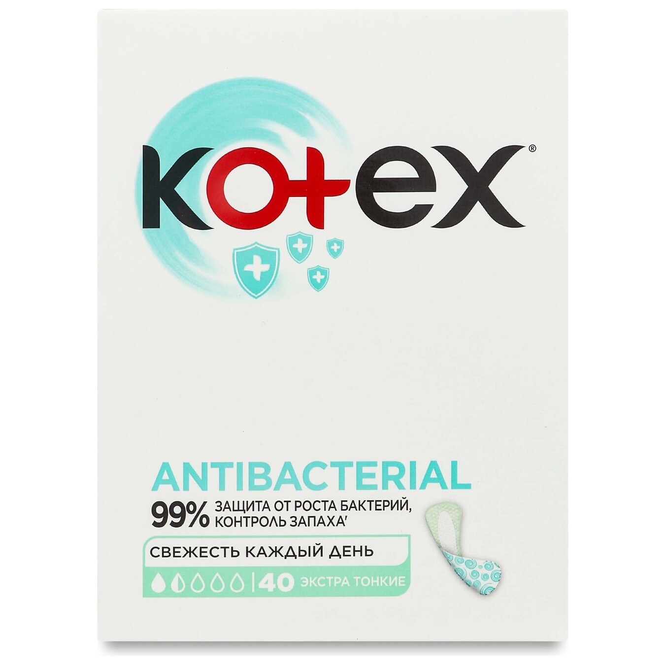 Прокладки ежедневные Kotex Antibac гигиенические 40шт.