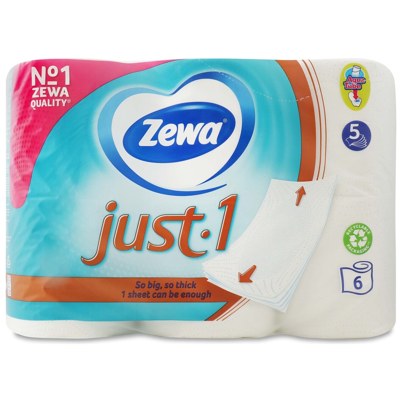 Zewa Just 1 Toilet paper 5-layer 6 rolls