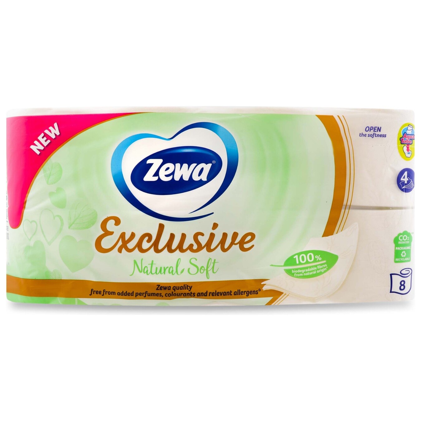 Туалетная бумага Zewa Exclusive Natural 8шт