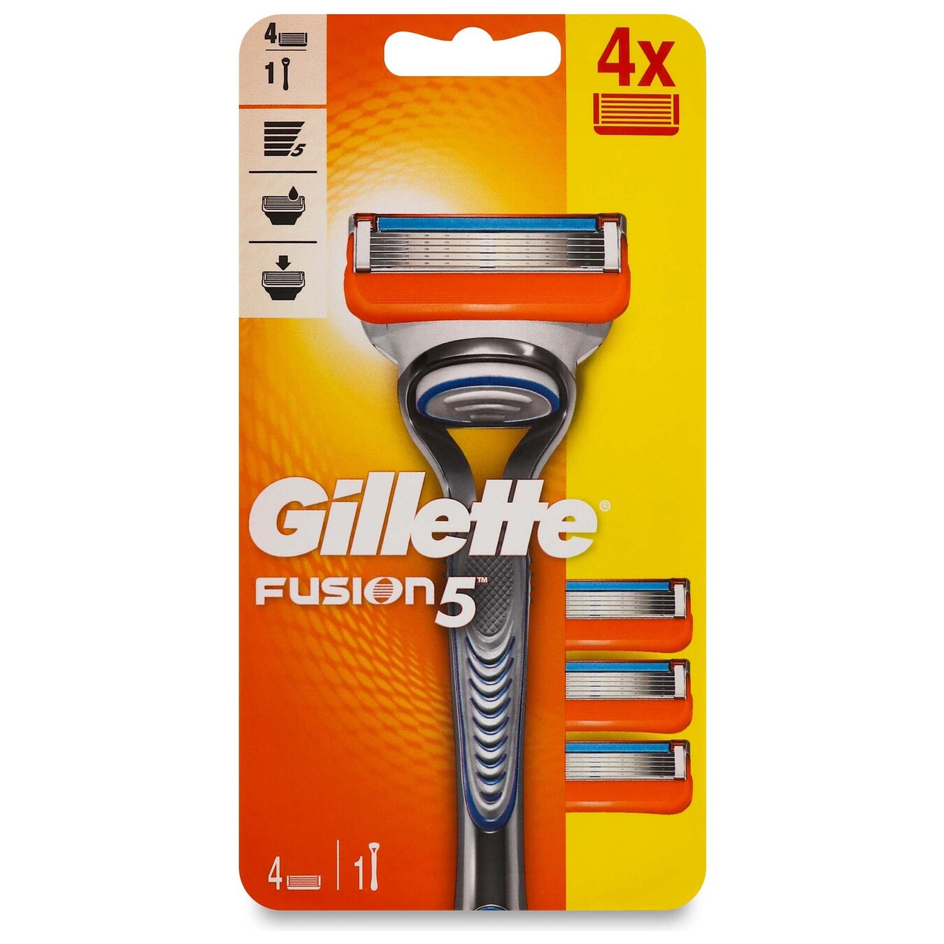Gillette Fusion Razor with 4 Replaceable Cartridges