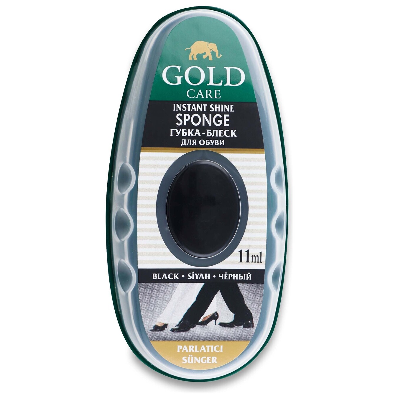 Sponge Gold Care for shining shoes with variable canister black 11ml