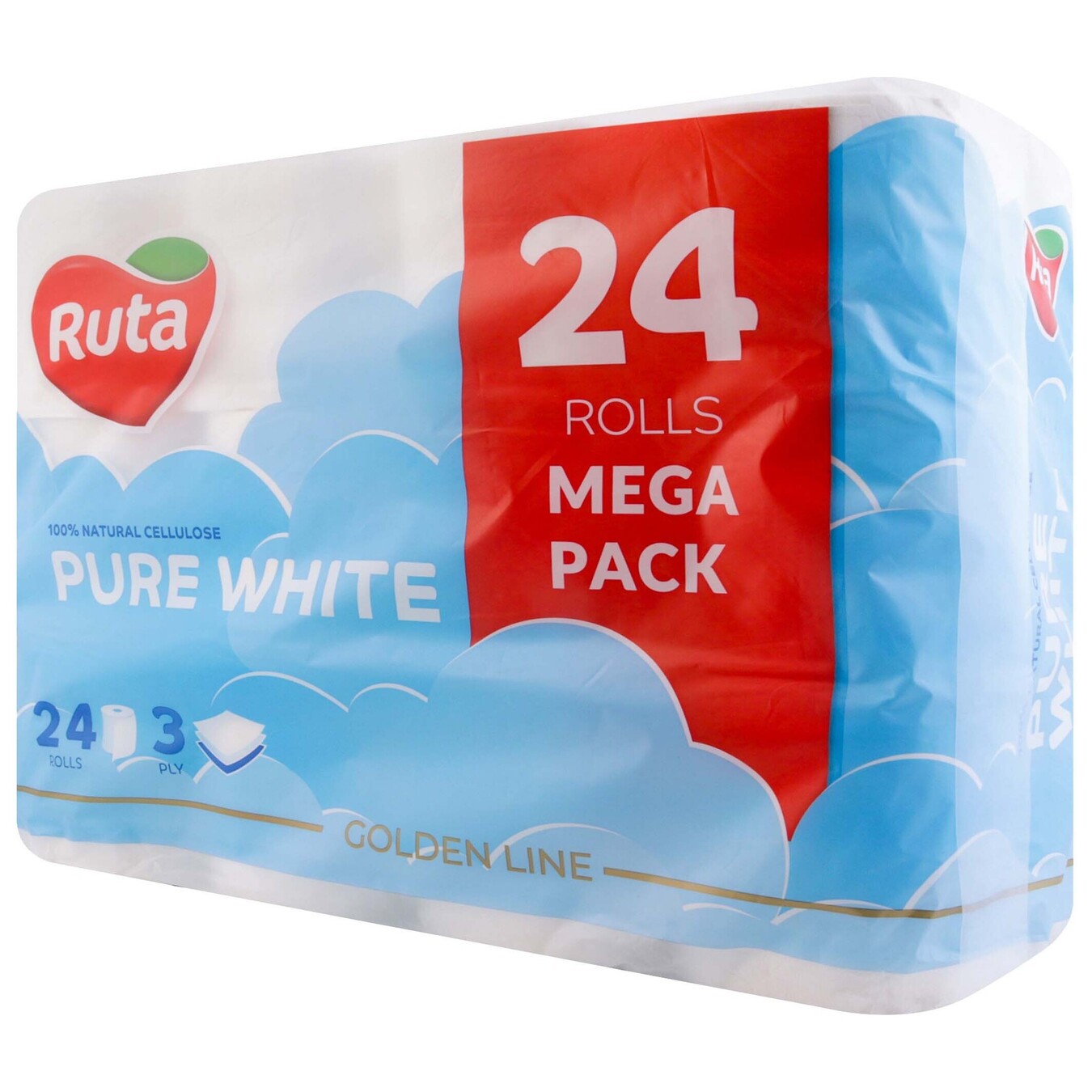Папір туалетний Ruta Pure White Premium тришаровий 24шт 2