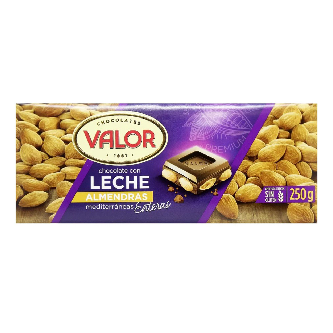 Valor milk chocolate with almonds 250g