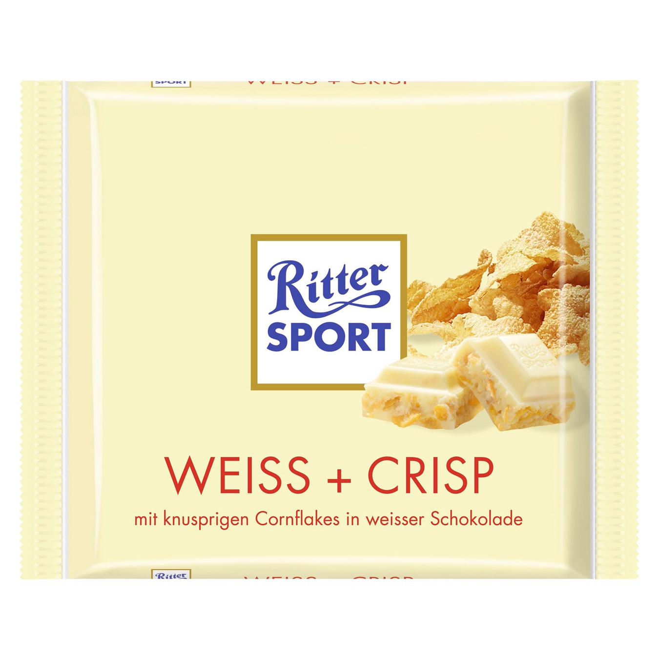 Шоколад Ritter Sport білий з рисово-кукурудзяними пластівцями 100г