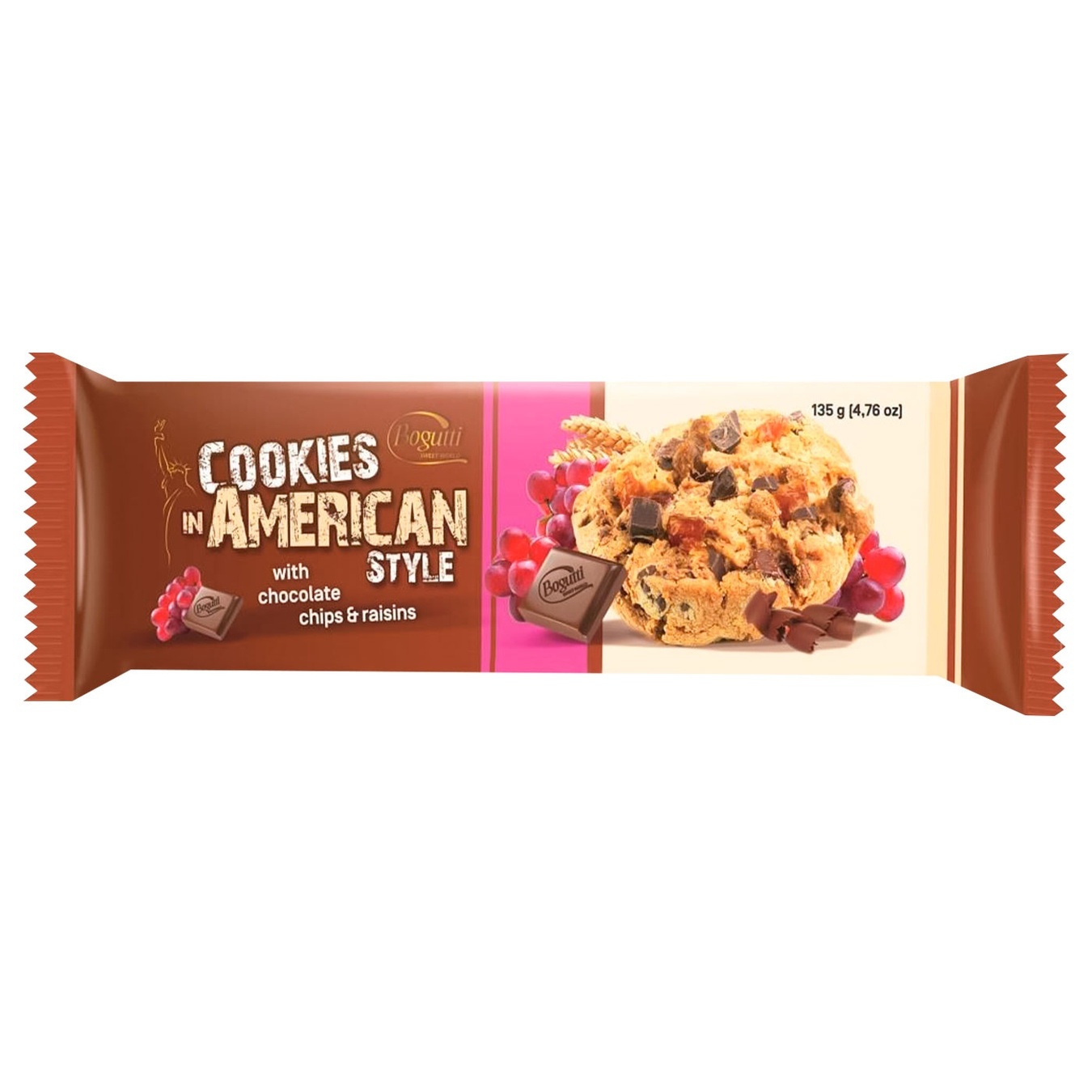 Bogutti in American Style shortbread cookies with pieces of chocolate and raisins 135g