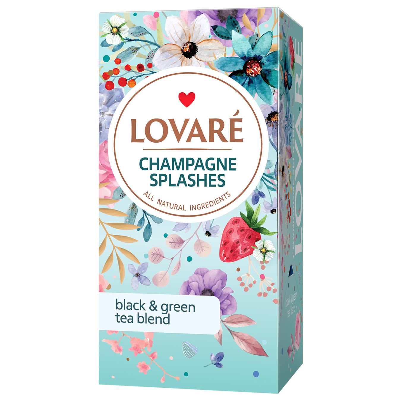 Lovare Champagne Splashes Black and Green Leaf Tea with Berries and Fruits 24pcs * 2g