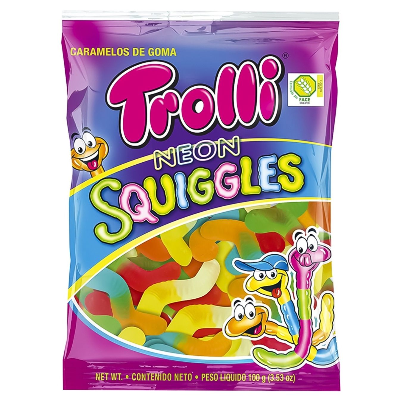 Trolli Neon Worms Chewing Candies 100g