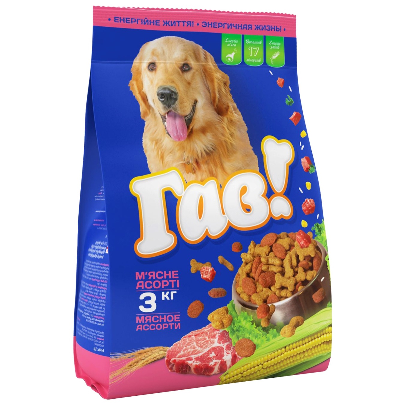 Gav! dry food for adult dogs is full-rational with assorted meat 3 kg